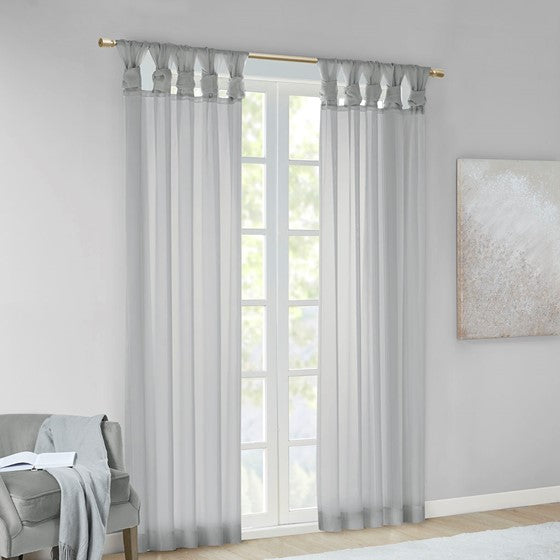 Ceres Twist Tab Voile Sheer Window Pair