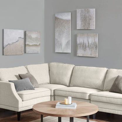 Natural Essence Abstract Hand Embellished 5 Piece Gallery Wall Set