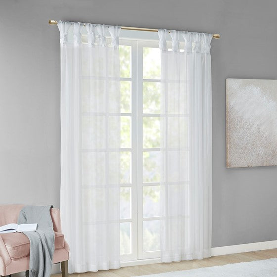 Ceres Twist Tab Voile Sheer Window Pair