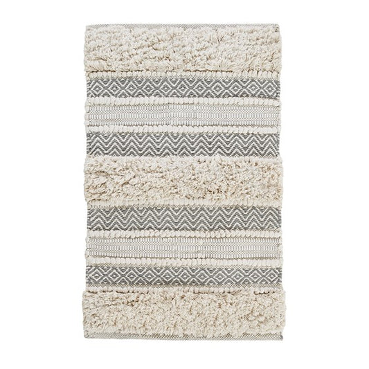 Asher Woven Texture Stripe Bath Rug