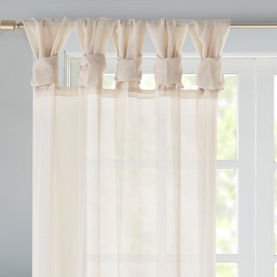 Ceres Twist Tab Voile Sheer Window Pair