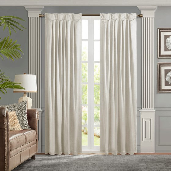 Avignon Pleat Curtain Panel with Tieback (Single)