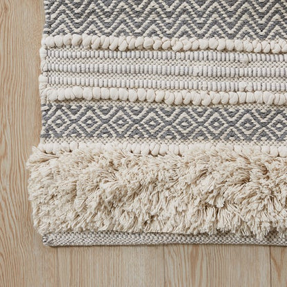 Asher Woven Texture Stripe Bath Rug