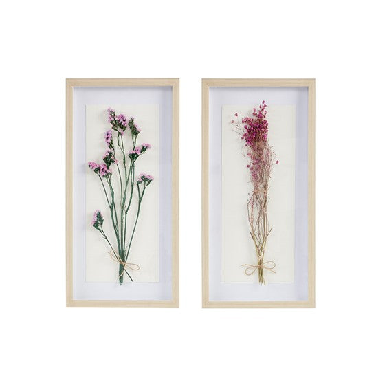 Natural Floral Shadowbox 2 Piece Set