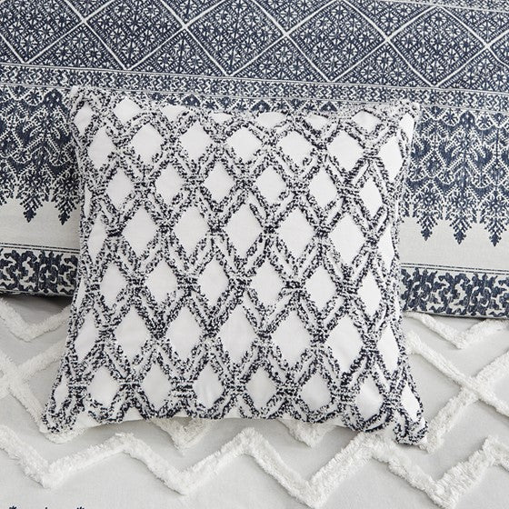 Riko Cotton Embroidered Square Pillow