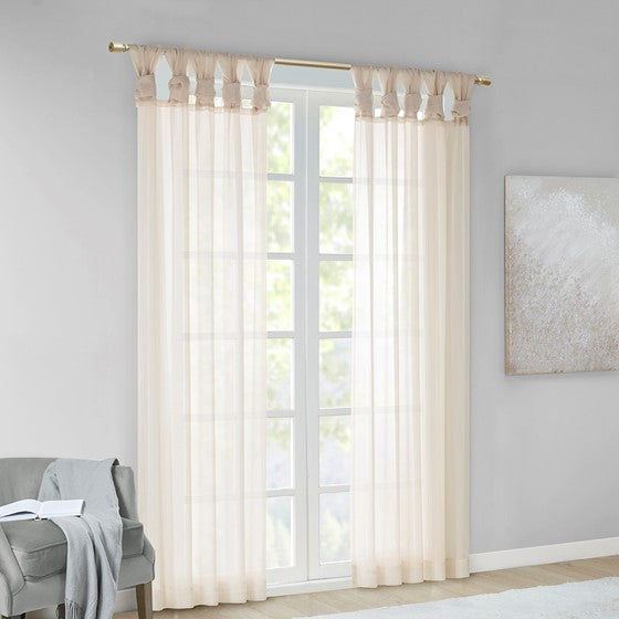 Ceres Twist Tab Voile Sheer Window Pair