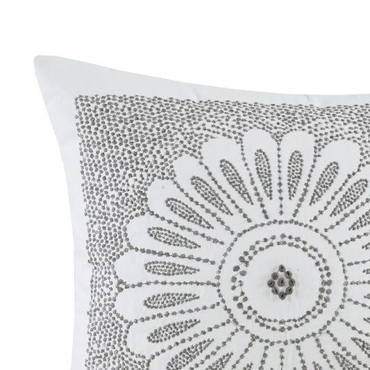 Sofia Cotton Embroidered Decorative Square Pillow