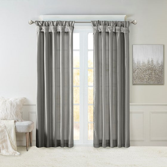 Emilia Twist Tab Lined Window Curtain