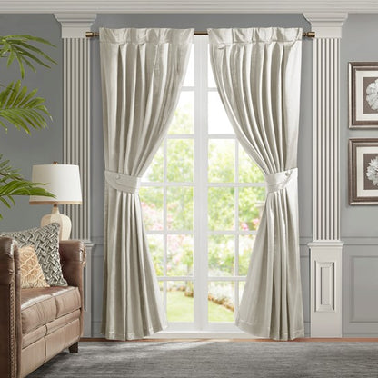 Avignon Pleat Curtain Panel with Tieback (Single)