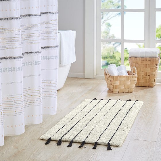 Arbor Stripe Tassel Cotton Tufted Rug