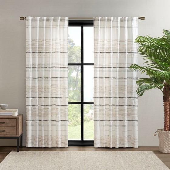 Nea Cotton Printed Window Panel with Tassel trim and Lining