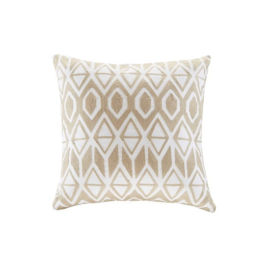 Anslee Embroidered Cotton Square Pillow