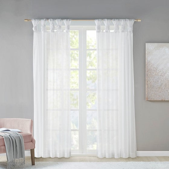 Ceres Twist Tab Voile Sheer Window Pair