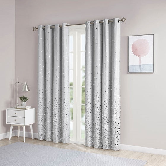 Zoey Total Blackout Printed Metallic Window Panel