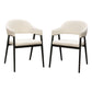 Adele Set of Two Dining/Accent Chairs in Cream Fabric w/ Black Powder Coated Metal Frame