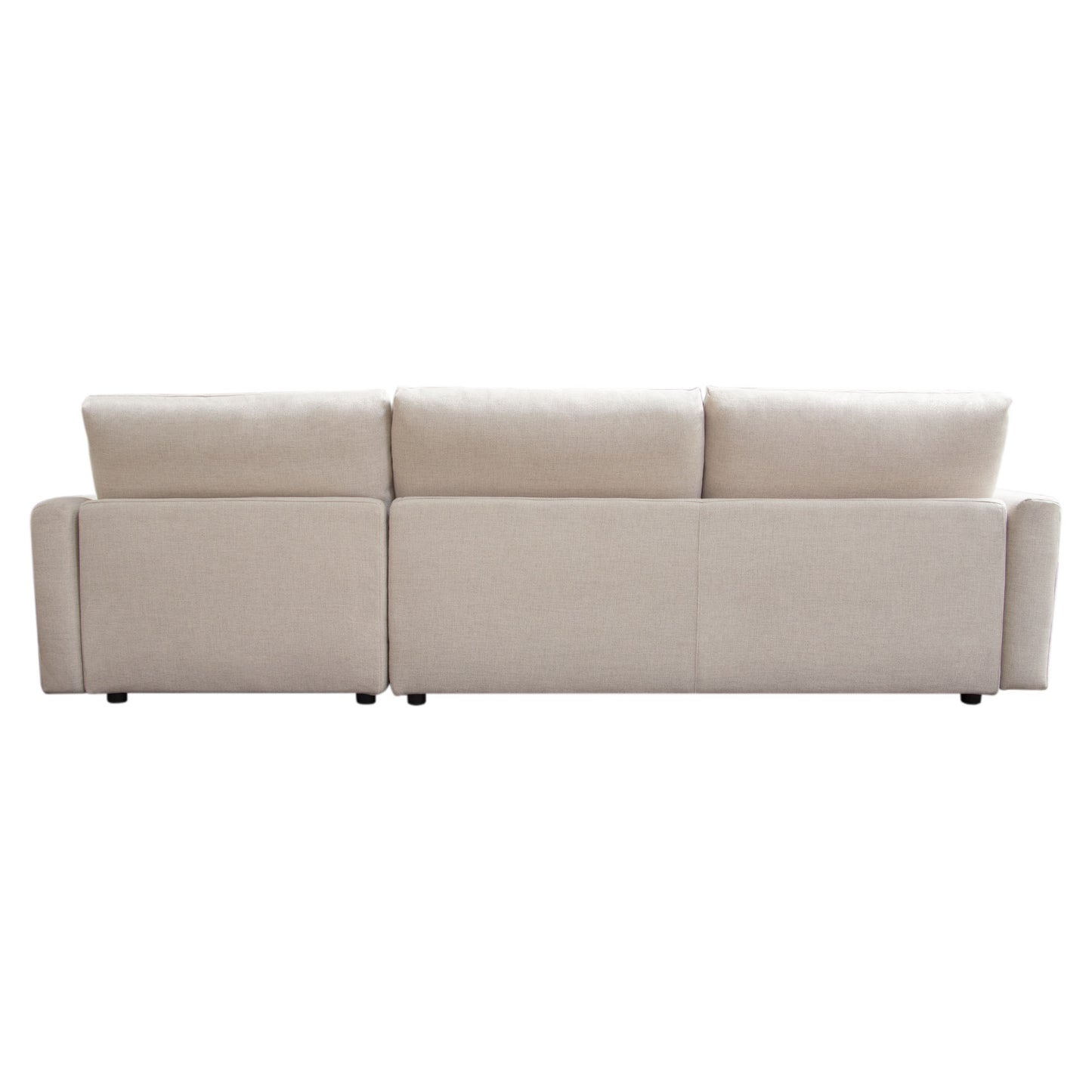 Arcadia 2PC Reversible Chaise Sectional w/ Feather Down Seating in Cream Fabric