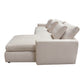 Arcadia 2PC Reversible Chaise Sectional w/ Feather Down Seating in Cream Fabric