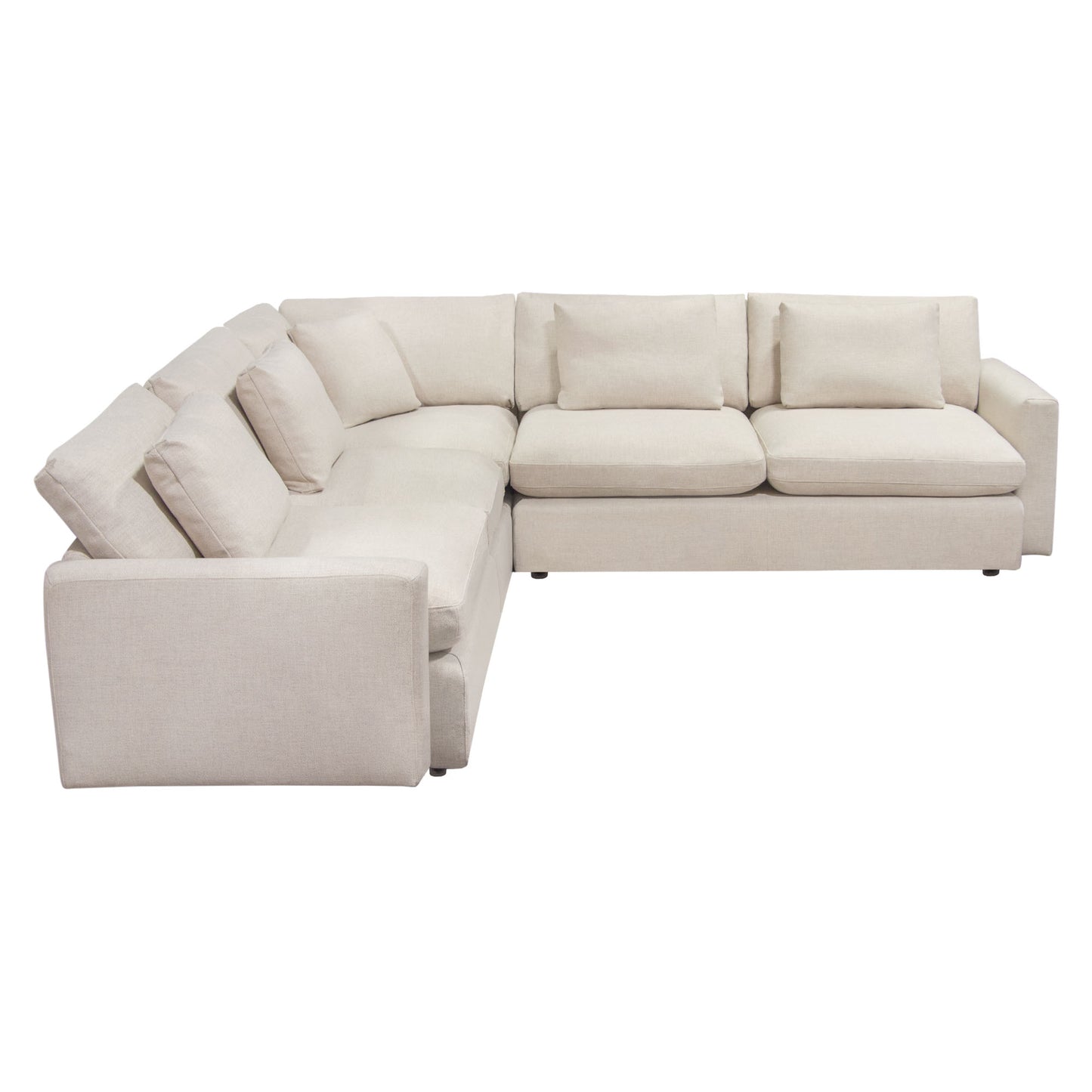 Arcadia 3PC Corner Sectional w/ Feather Down Seating in Cream Fabric