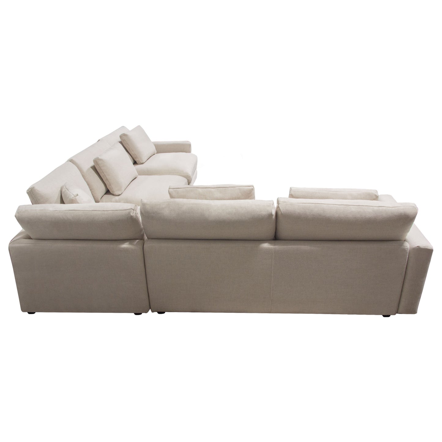 Arcadia 3PC Corner Sectional w/ Feather Down Seating in Cream Fabric