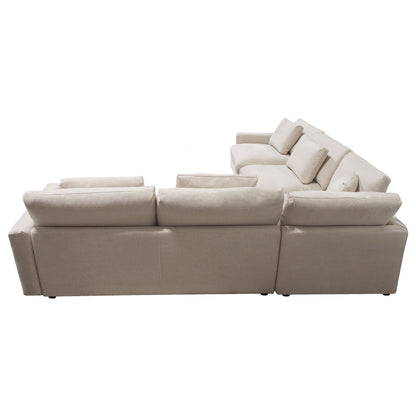 Arcadia 3PC Corner Sectional w/ Feather Down Seating in Cream Fabric