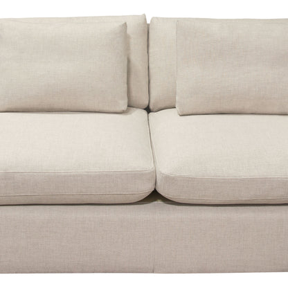 Arcadia 3PC Corner Sectional w/ Feather Down Seating in Cream Fabric