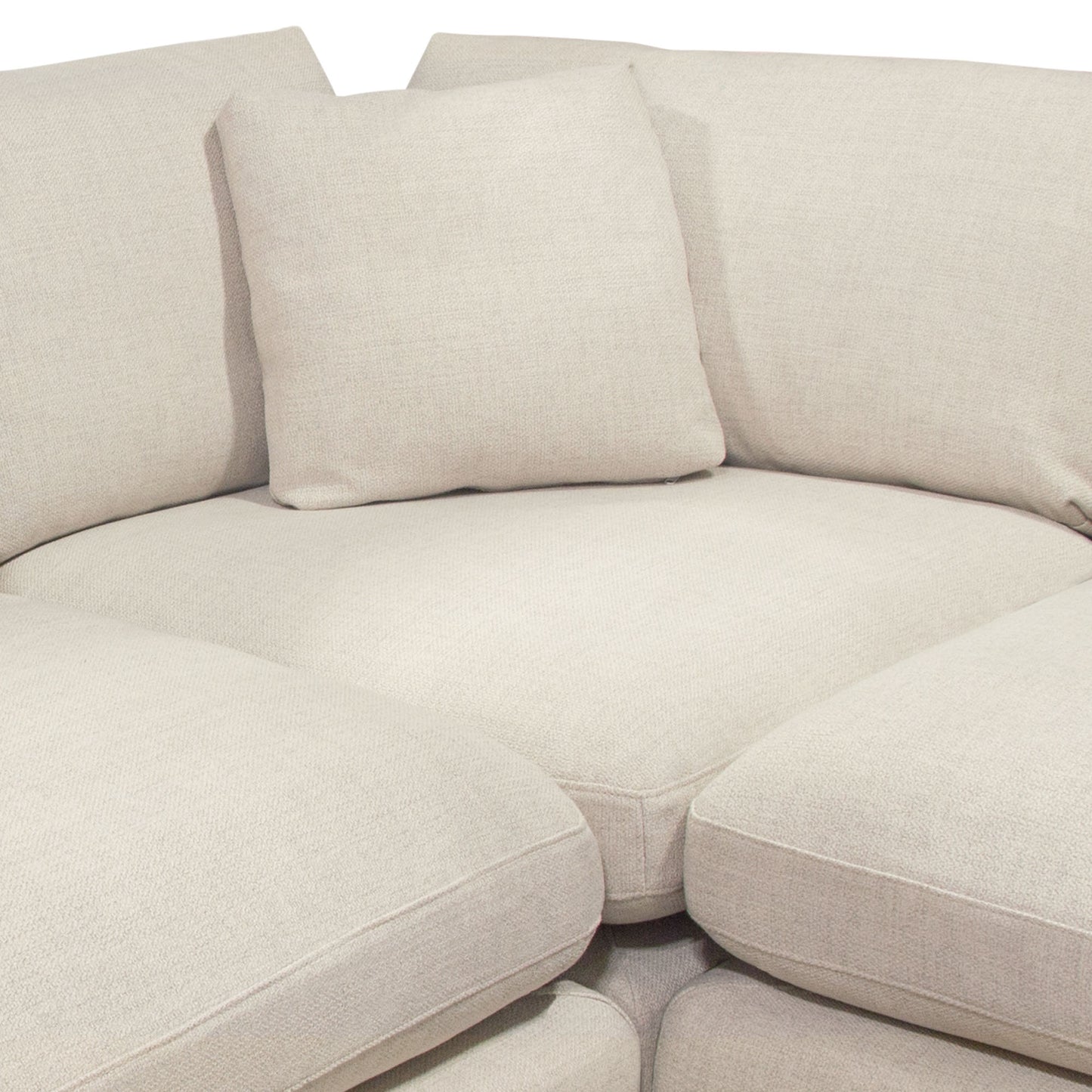 Arcadia 3PC Corner Sectional w/ Feather Down Seating in Cream Fabric