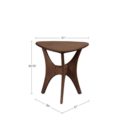 Blaze Triangle Wood End Table