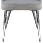 Grace Set of Two Dining Chairs in Grey Velvet w/ Chrome Legs