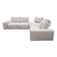 Jazz Modular 5-Seater Corner Sectional with Adjustable Backrests in Light Brown Fabric