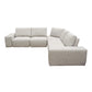 Jazz Modular 5-Seater Corner Sectional with Adjustable Backrests in Light Brown Fabric