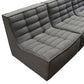 Marshall 5PC Corner Modular Sectional w/ Scooped Seat in Grey Fabric