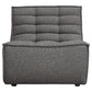 Marshall 5PC Corner Modular Sectional w/ Scooped Seat in Grey Fabric