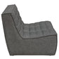 Marshall 5PC Corner Modular Sectional w/ Scooped Seat in Grey Fabric