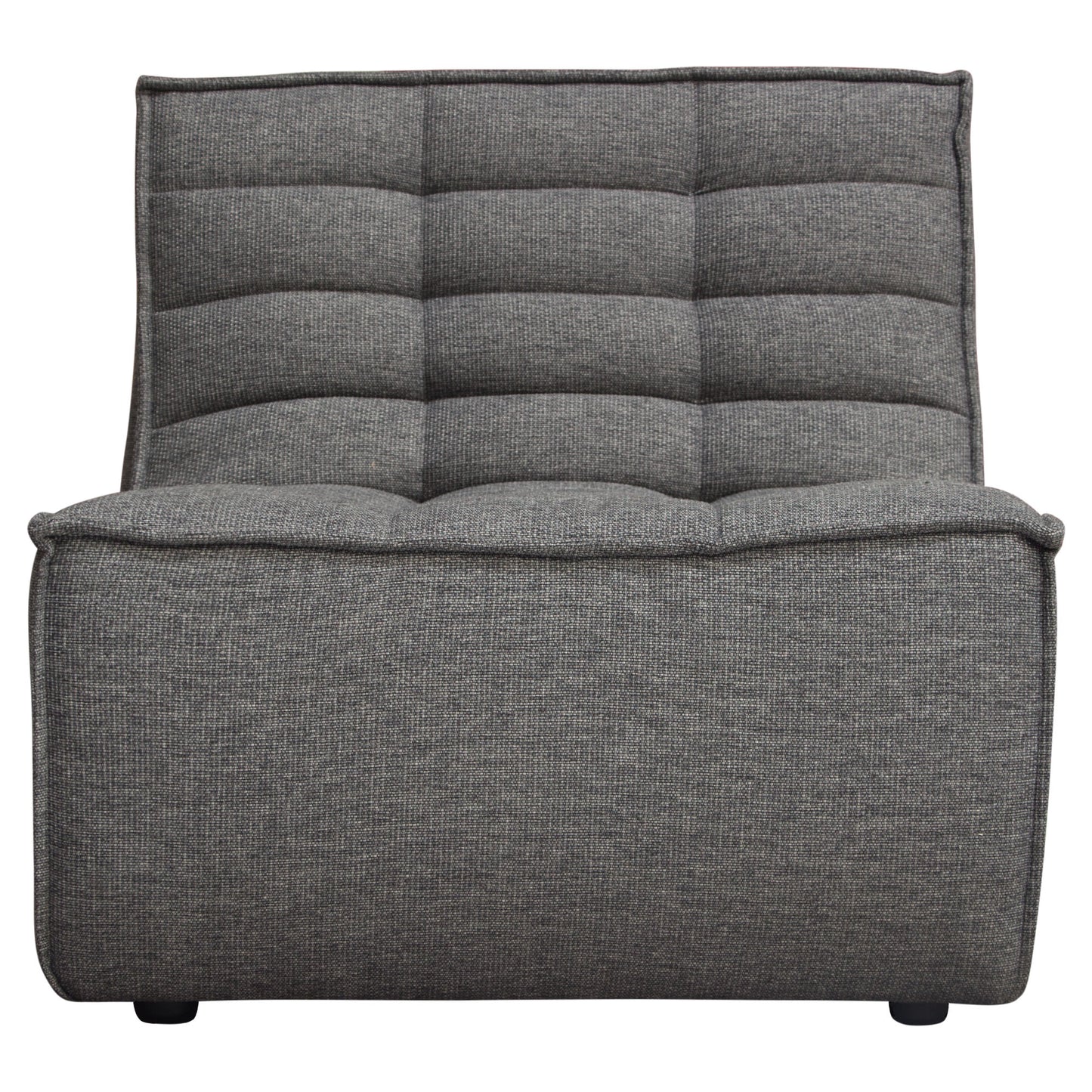 Marshall Scooped Seat Armless Chair in Grey Fabric