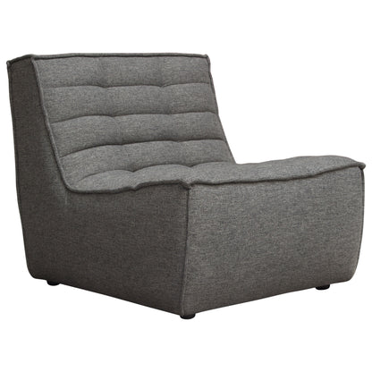 Marshall Scooped Seat Armless Chair in Grey Fabric