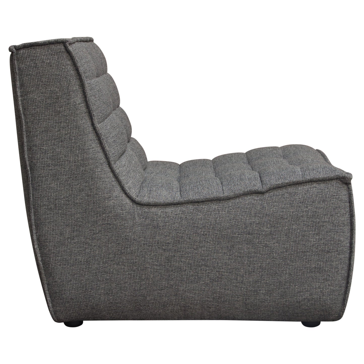 Marshall Scooped Seat Armless Chair in Grey Fabric