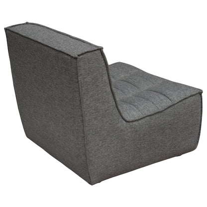 Marshall Scooped Seat Armless Chair in Grey Fabric