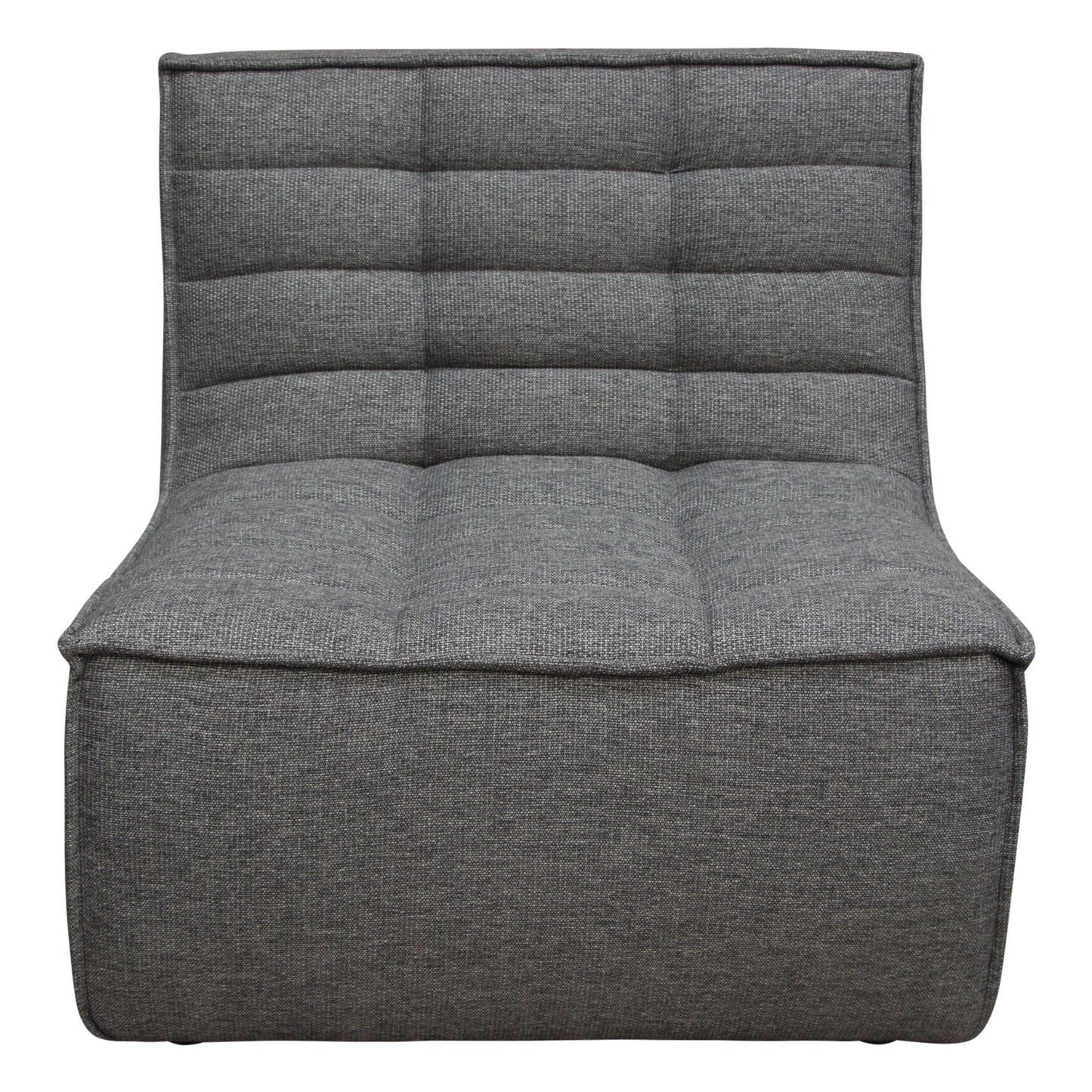 Marshall Scooped Seat Armless Chair in Grey Fabric