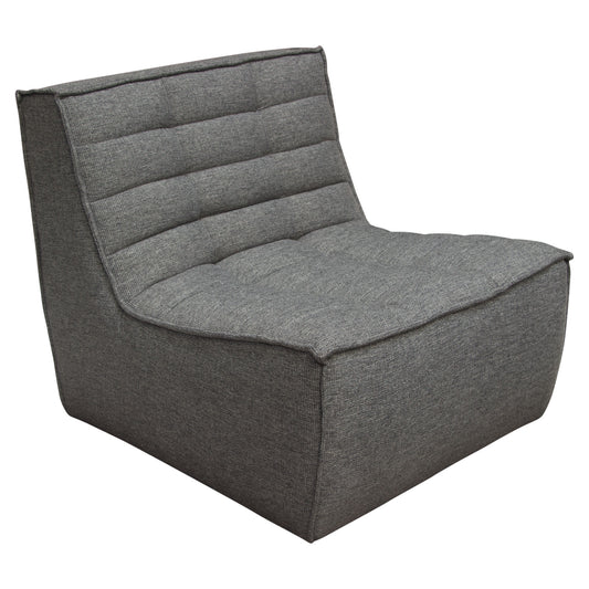 Marshall Scooped Seat Armless Chair in Grey Fabric