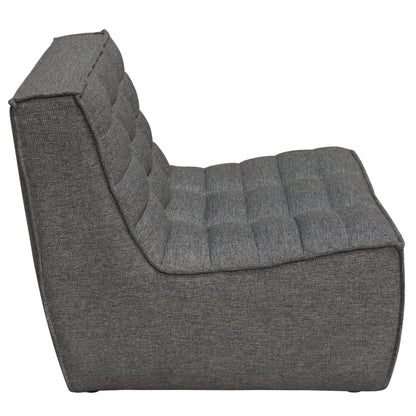 Marshall Scooped Seat Armless Chair in Grey Fabric