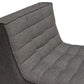 Marshall Scooped Seat Armless Chair in Grey Fabric