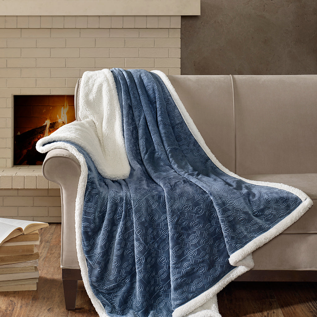 Elma Oversized Textured Plush Throw
