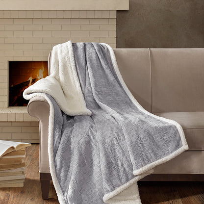Elma Oversized Textured Plush Throw