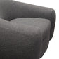 Pascal Swivel Chair in Charcoal Boucle Textured Fabric w/ Contoured Arms & Back