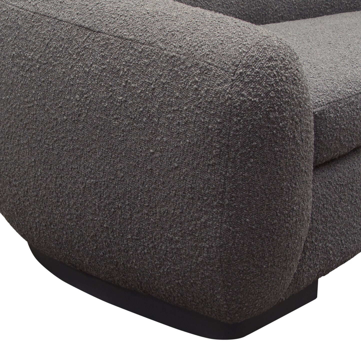 Pascal Sofa in Charcoal Boucle Textured Fabric w/ Contoured Arms & Back