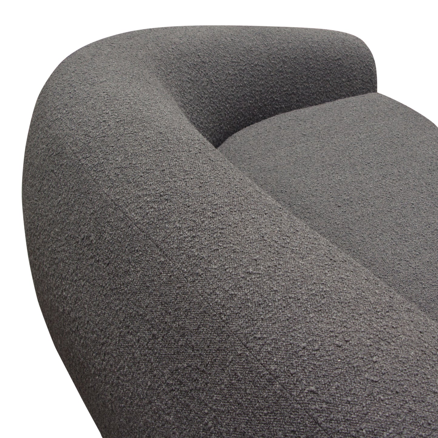 Pascal Sofa in Charcoal Boucle Textured Fabric w/ Contoured Arms & Back