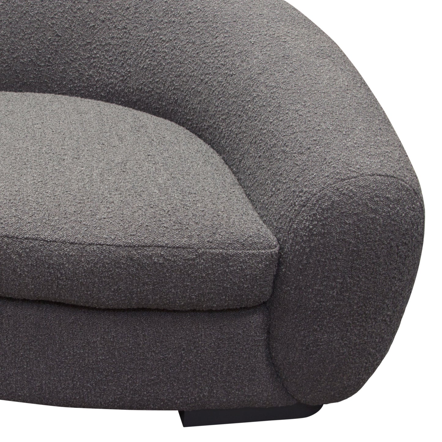 Pascal Sofa in Charcoal Boucle Textured Fabric w/ Contoured Arms & Back