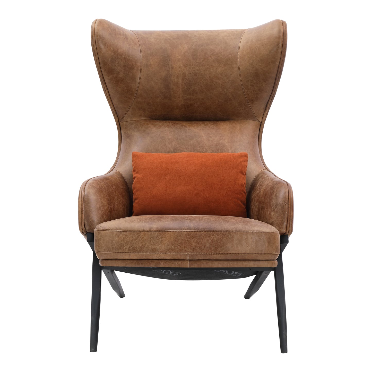 Amos Brown Leather Accent Chair