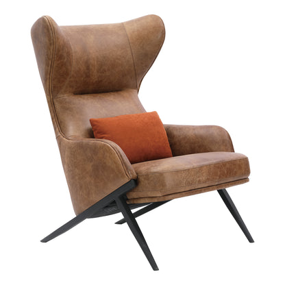 Amos Brown Leather Accent Chair