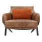 Amos Brown Leather Accent Chair
